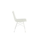 CHAIR RH WHITE METAL RATTAN - CHAIRS, STOOLS